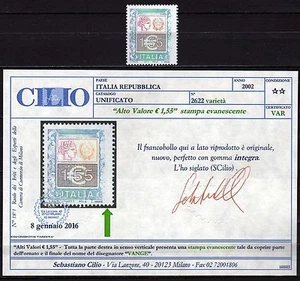 1625 - Repubblica - 1,55 euro, 2002 - Nuovo (** MNH) / Varietà, certificato - Picture 1 of 1