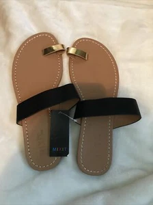 MIX IT - WOMENS SANDLES - BLACK - SIZE 8 - RETAILS @24.00   (TW-1387) - Picture 1 of 6