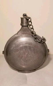 Vintage Italy Military Flask, Pewter engraved T.F. - Picture 1 of 8