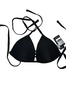 RELLECIGA Women Super Padded Push-up Bikini Top Size S Black Swimming Beach - Picture 1 of 6