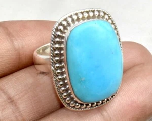 Sleeping Beauty Turquoise Ring Designer Ring 925 Sterling Silver Trendy Ring - Picture 1 of 9