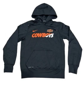 Oklahoma State Cowboys Hoodie Mens Black Nike Therma Fit Swoosh Size Small - Picture 1 of 6