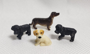 Mixed Lot of 4 Puppy Dog Mini Figures Pet Animal Dollhouse Farm Vet Accessory