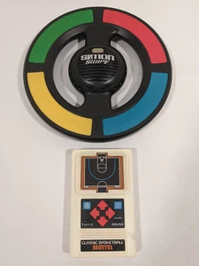 HASBRO Simon Swip Electronic Memory Game and Mattel Classic Basketball Hand Game - Picture 1 of 11