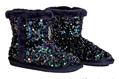 Womens Sequin Shoes Boots Booties Blue Purple True Craft Comfortable Size 6 NEW! - Image 1 of 4