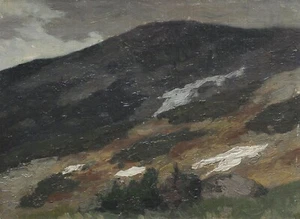 Nieve residual derretida - antiguo estudio impresionista - enmarcado  - Imagen 1 de 3