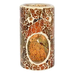 Pillar Copper Mosaic Oil Wax Burner Tealight Holder Ceramic Home Decor - Picture 1 of 3