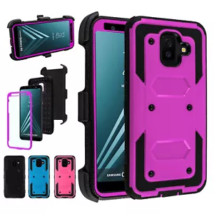 For Samsung Galaxy A6 2018 Armor Case With Kickstand Belt Clip+Screen Protector - Picture 1 of 25