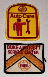 2 Vintage, SHELL GASOLINE, AUTO CARE, SERVICE CENTER, Jacket Patches - Picture 1 of 2