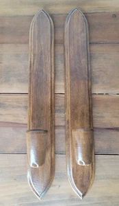 2 HODA Wooden Candle Wall Sconces Mid Century Modern Danish Taper Votive Holder - Picture 1 of 5