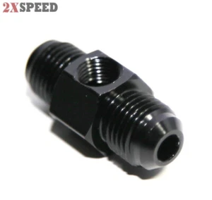 (one) Black 6AN to Male AN6 Straight Fitting Adapter+1/8NPT Pressure/Temp Port - Bild 1 von 5