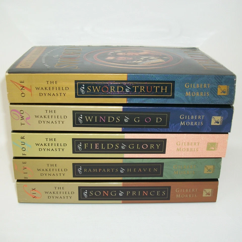 Lot of 5 THE WAKEFIELD DYNASTY Series Gilbert Morris Books #1-2 & #4-6 Paperback - Image 1 of 4
