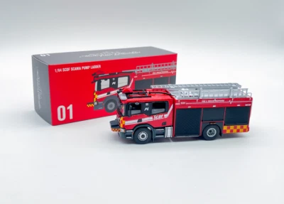 1/64 Alloy diecast car model Scania Singapore Pump Ladder Fire Truck - Image 1 of 4