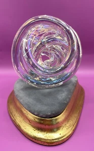 Irisierender Murano Stil Klar Seil Knoten Glas Briefbeschwerer Skulptur - Bild 1 von 14