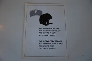 Um 1970 Pittsburgh New Three Rivers Stadium Werbung Promo - Bild 1 von 3