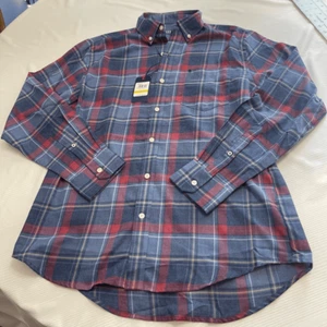 Nueva con etiquetas Camisa Izod Azul a Cuadros Manga Larga Con Botones Talla Mediana - Imagen 1 de 7