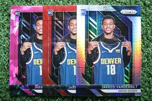 Jarred Vanderbilt 2018-19 Panini Prizm #42 Hyper, Pink Ice & Ruby Wave Prizm RC