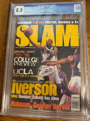 Enero 1996 Allen Iverson 76ers Primera revista RC SLAM #9 quiosco CGC 8,5 Foto 1 de 3