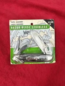 Vintage 1970’s Imperial Camp 4 Blade Knife Mint On Card - Picture 1 of 2