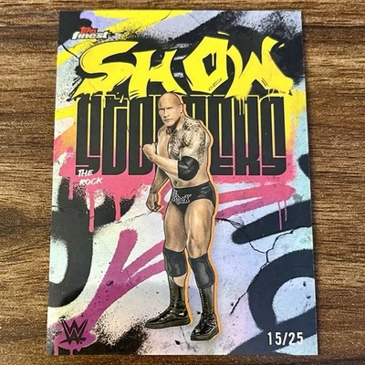 2025 Topps Finest WWE The Rock Show Stoppers Black Refractor 15/25 🔥🔥 - Image 1 of 2