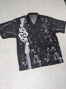 Vintage Fender The Collection By Davinci Electric Guitar Button Shirt RARE Sz L - Picture 1 of 11
