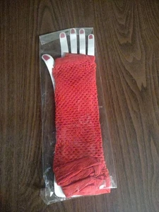 Nip Long Red Mesh Fingerless Gloves - Picture 1 of 1