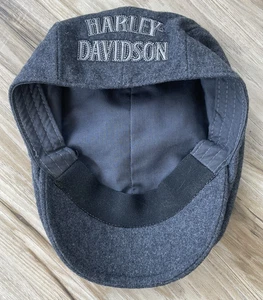 Harley Davidson Mütze Wollmischung bestickt grau Biker Zeitungsjunge Cap Cabbie Größe M - Bild 1 von 14