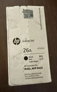 HP 26A CF226A Kaseta z czarnym tonerem Oryginalny fabrycznie zapieczętowany LaserJet Nowy - Zdjęcie 1 z 6