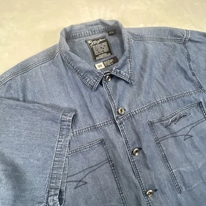 Camisa Kani Jeans Etiqueta Negra 3XL Denim Manga Corta Abotonada. - Imagen 1 de 10