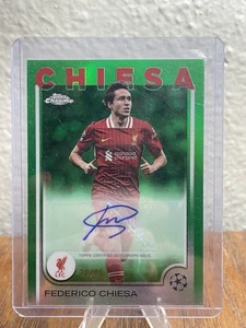 2024-25 Topps Chrome UCC Liverpool Federico Chiesa Auto Green Refractor /99 - Picture 1 of 2