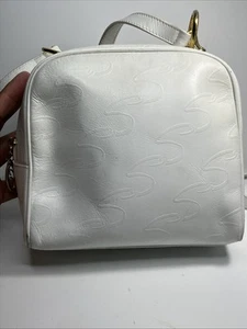 Vintage White Leather Arnold Scaasi Made In Italy - Picture 1 of 12