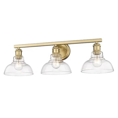 Tocador de baño Golden Lighting 0305-BA3 CLR tallador 3 luces 28" W - cepillado Foto 1 de 4