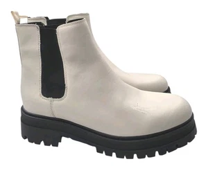 Marc Fisher Chelsea Pirro Stiefel Stollensohle Größe 9,5 klobig weiß Leder Grunge  - Bild 1 von 8