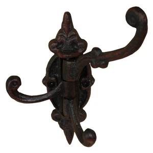 Gancho perchero gancho para toallas gancho de pared casa de campo fundición giratorio negro-marrón - Imagen 1 de 6