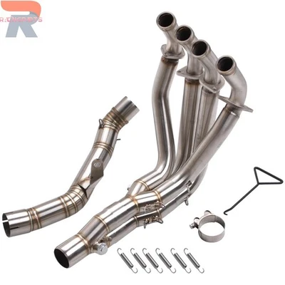 Sistema de escape para Kawasaki Z900 2017-2024 cabezal tubo de enlace completo puntas de acero Foto 1 de 4