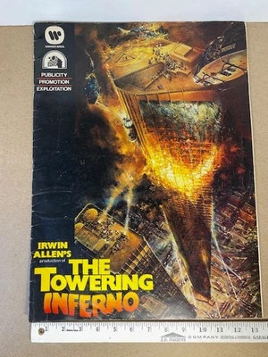 Towering Inferno 1974 PRESSBOOK 14" X 19" No folds. Some Cut Interior Ads. - Image 1 of 4