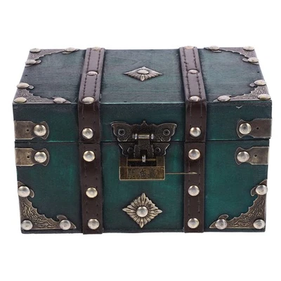 Contenitore per gingilli retrò piccolo da tavolo, scrigno del antico, - Immagine 1 di 4