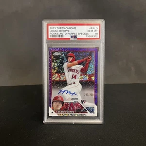 Logan O'Hoppe Rookie RC Auto /299 PSA 10 2023 Topps Chrome Purple Speckle Angels - Picture 1 of 2