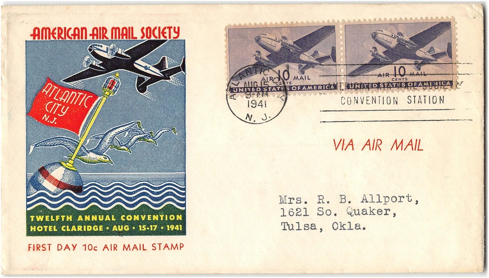 US #C27 FDC, Staehle, Atlantic City NJ, 1941 - Image 1 of 1