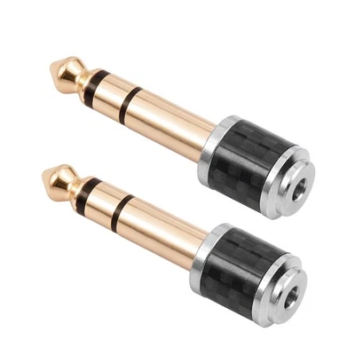 6.35mm Male to 3.5MM Female Jack Plug  Audio Adapter Headset Microphone6801 - Image 1 of 4