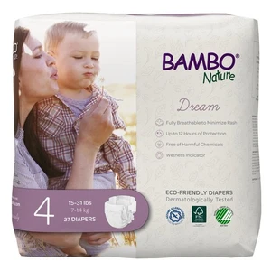 Bambo Nature Dream Baby Baby Diaper Size 4 15 to 31 lbs. 1000016926 162 Ct - Picture 1 of 8