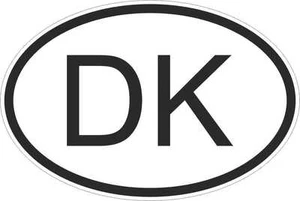 OVAL Aufkleber Flagge Ländercode Stoßstange Aufkleber Auto Dänemark Dänisch DK - Bild 1 von 1
