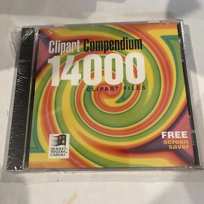 Clipart Compendium 14000 Clipart Files PC CDROM Win95 *New Sealed* - Image 1 of 2