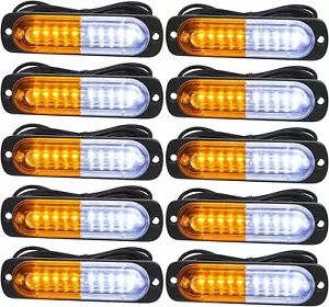 Led Emergency Strobe Lights for Truck Vehicle Atvs Universal Surface Mount Amber - Picture 1 of 7