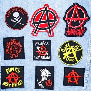 Punk Rock 9 embroidered patches for $22.99. Punk's Not Dead Anarchy Eat the Rich - Picture 1 of 19