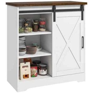 White 35.25 in. H Storage Cabinet with Adjustable Shelves - Picture 1 of 8