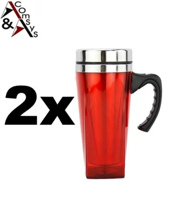 2 Thermobecher Kaffeebecher Isolierbecher 450ml Edelstahl Becher Kaffee to go #R - Bild 1 von 4