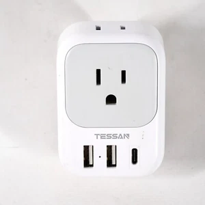 European Travel Plug Adapter, TESSAN International Power Plug TS-161-EU-C White - Picture 1 of 8