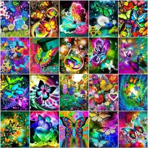 5D Diamond Painting Art Kits Butterfly Cross Stitch Diamond Embroidery Crafts - Picture 1 of 22