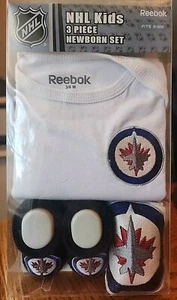 NIB 3 Piece Winnipeg Hockey Size 3 - 6 Months Newborn Baby Gift Set - Picture 1 of 2